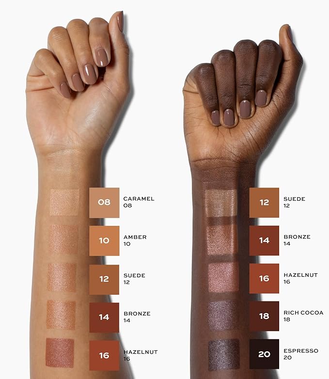 MAKE Beauty Skin Tint – Sheer to Medium Coverage with a Natural Radiant Finish. Lightweight, Smoothing Formula with Niacinamide and Adenosine. Diffusion Dew – 08 Caramel
