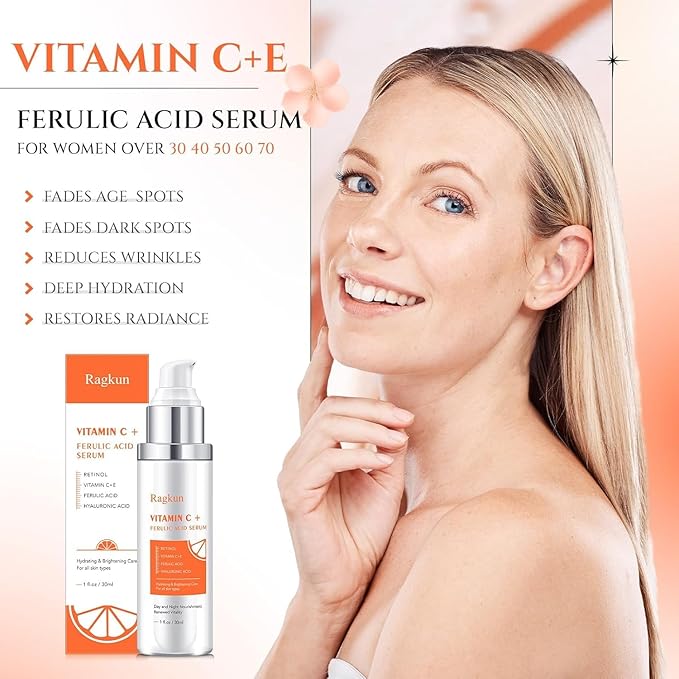 Ragkun Vitamin C Brightening Serum for Face, Super Vitamin C for Women Men, Firming Anti Aging Wrinkle 2