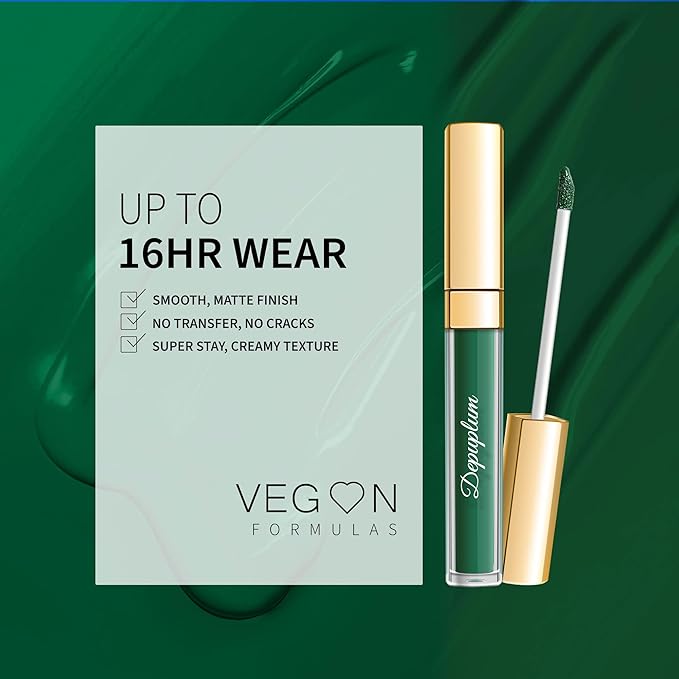 Depuplum Green Lipstick Matte for Women Superstay Long Lasting Lipsticks