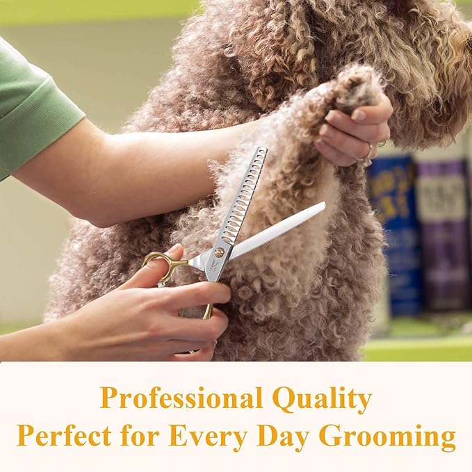 JASON Dog Grooming Chunker Scissors - 7" Blending Thinning Shears Trimming