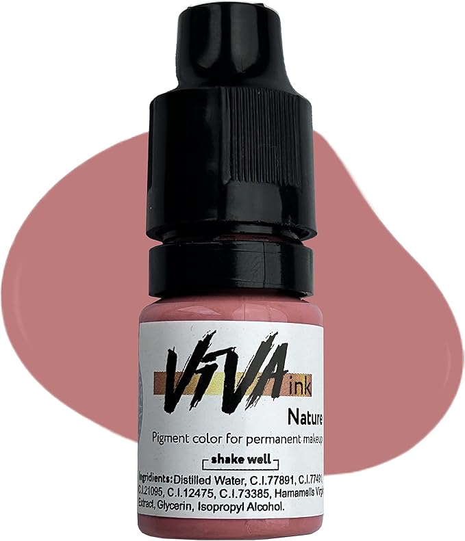 VIVA INK Lip Pigment – Nature – Permanent Lip Makeup – Microblading Ink for Durable and Colorful Lips – Long Lasting Color Lip Cosmetics (0.2 oz)