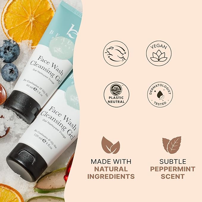 Face Wash Gel - Gentle Formula, USA Made with Organic & Natural Ingredients