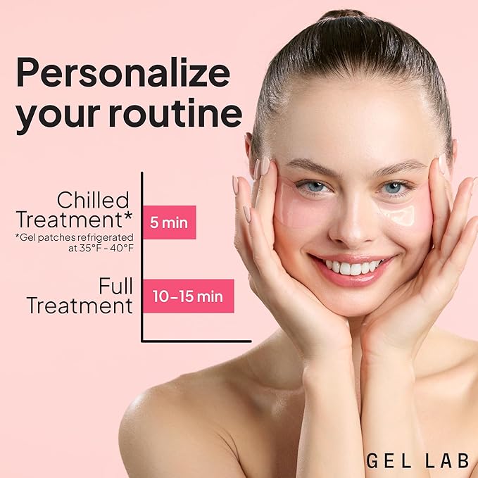 Gel Lab RENEW Retinol & Collagen Under Eye Patches - Korean Skincare Hydrating Eye Mask for Fine Lines, Wrinkles, Firming, Brightening - 60 Patches
