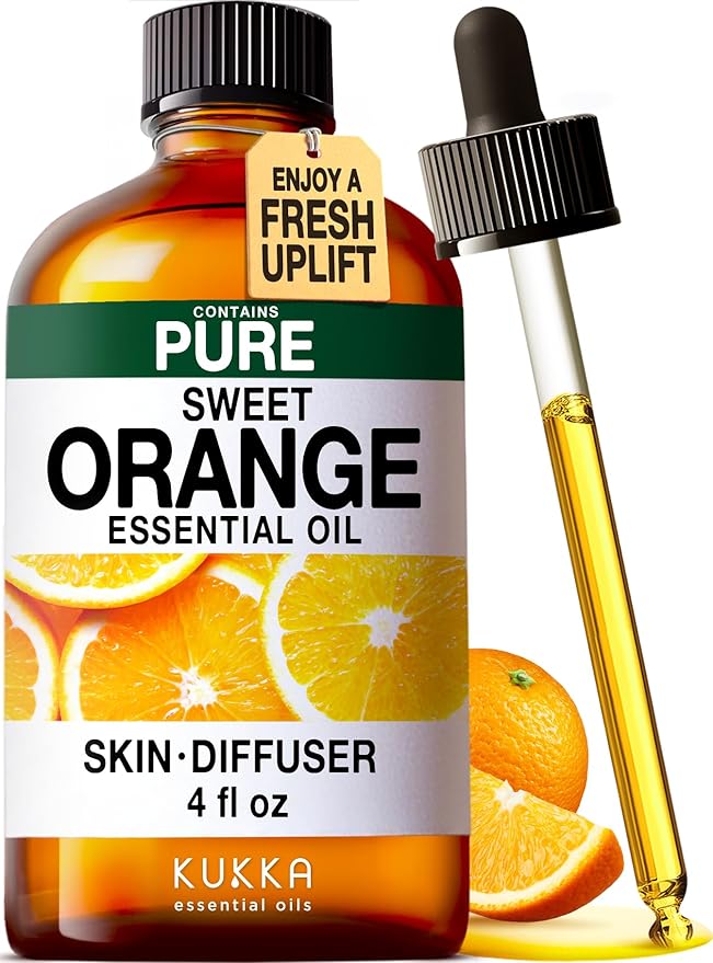 100% Pure Orange Oil - 4 Fl Oz Orange Essential Oil for Hair, Skin, Diffuser, Aromatherapy & DIY Soap Making Scent