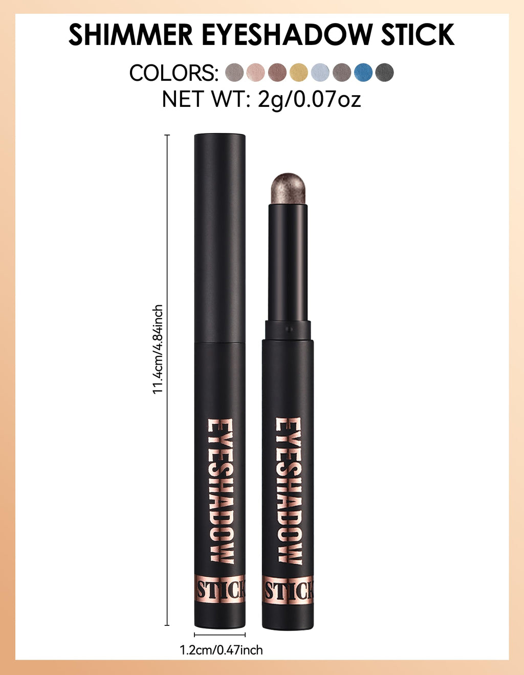 Erinde Shimmer Cream Eyeshadow Stick, Long Lasting Metallic Eye Shadow Sticks, Waterproof Creamy Glitter Eyeshadow Pencil, High Pigmented Blendable Neutral Eye Makeup, 23 Sapphire Blue Shimmer