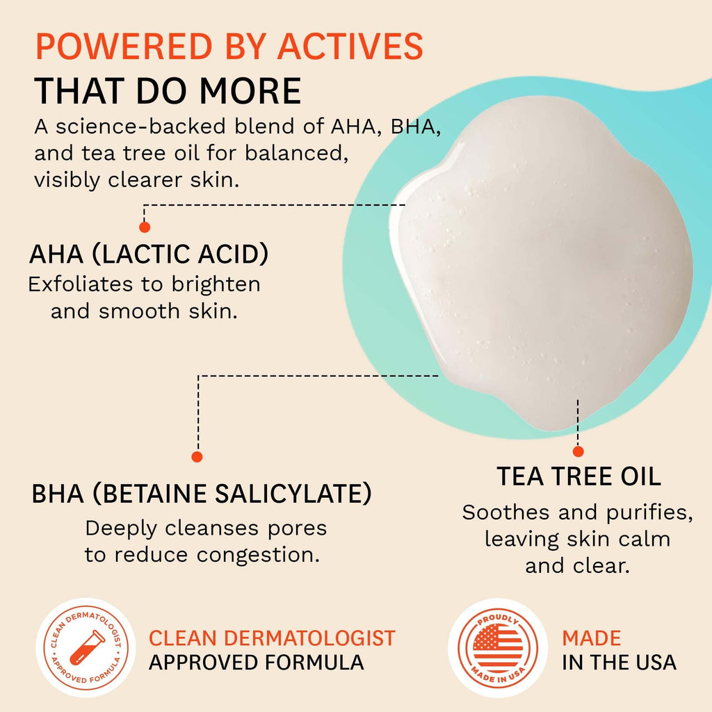 Fig.1 Clarifying Gel Cleanser | AHA BHA Tea Tree Oil Formula for Oily & Sensitive Skin Face wash | Deep Pore Cleansing, Dermatologist-Tested for Acne Prone, Vegan & Refillable Skincare Solution, 100ml