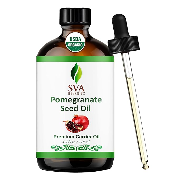 SVA Organic Pomegranate Seed Carrier Oil with Dropper, 4 Fl Oz (118 ml)