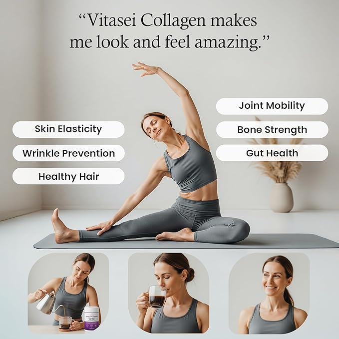 VITASEI Hydrolyzed Collagen Peptide Powder Drink – Coconut Flavored, 16oz