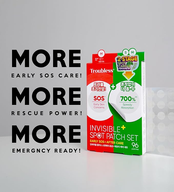 Troubless Invisible Spot Patch EARLY SOS + AFTER CARE (1cm & 1.2cm, 96 EA)