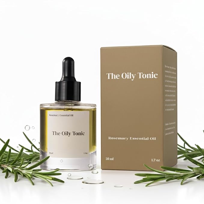 The Oily Tonic Rosemary Revival Oil – Premium Scalp & Hair Rejuvenation for Thinning, Dry, or Damaged Hair – 30% Rosemary + Squalane + Vitamin E – Nourish, Regenerate & Add Shine – 1.7oz