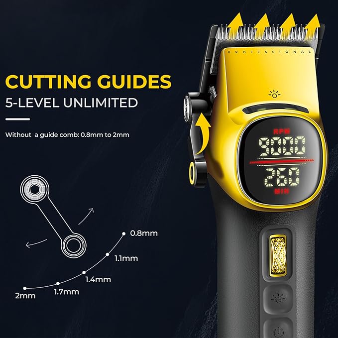 VGR 885S2 Professional Hair Clippers for Men with Hair Trimmer Set, Gold