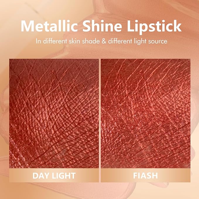 MAKI YIKA Red Lipstick for Women Metallic Liquid Lipsticks Long Lasting