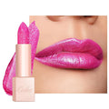 Oulac Warm Pink Shimmer Lipstick, Sparkle Lip Color, Vegan Makeup