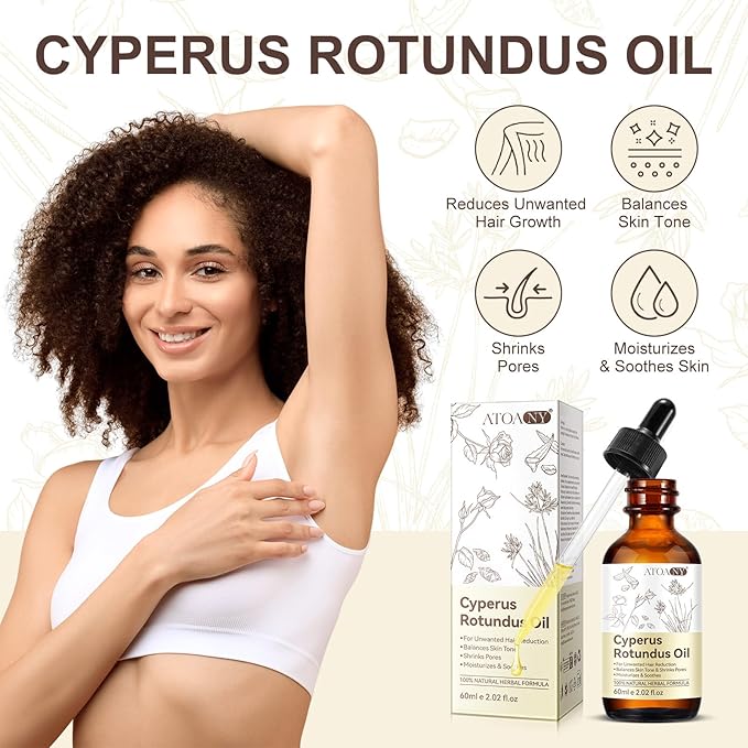 NVXNMSD Cyperus Hair Reduction Oil (2-Pack) – Natural Botanical Formula to Reduce Unwanted Hair Growth, Hydrating & Soothing Body Oil, 4 Fl oz