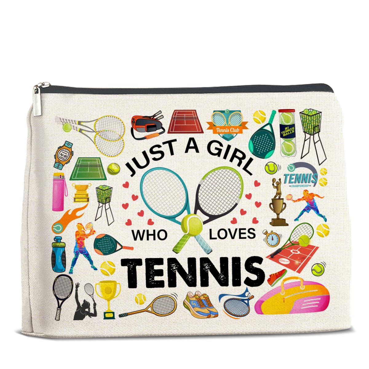 UPNEGE Tennis Gifts for Teens Women Tennis Lover Accessories Makeup Bag