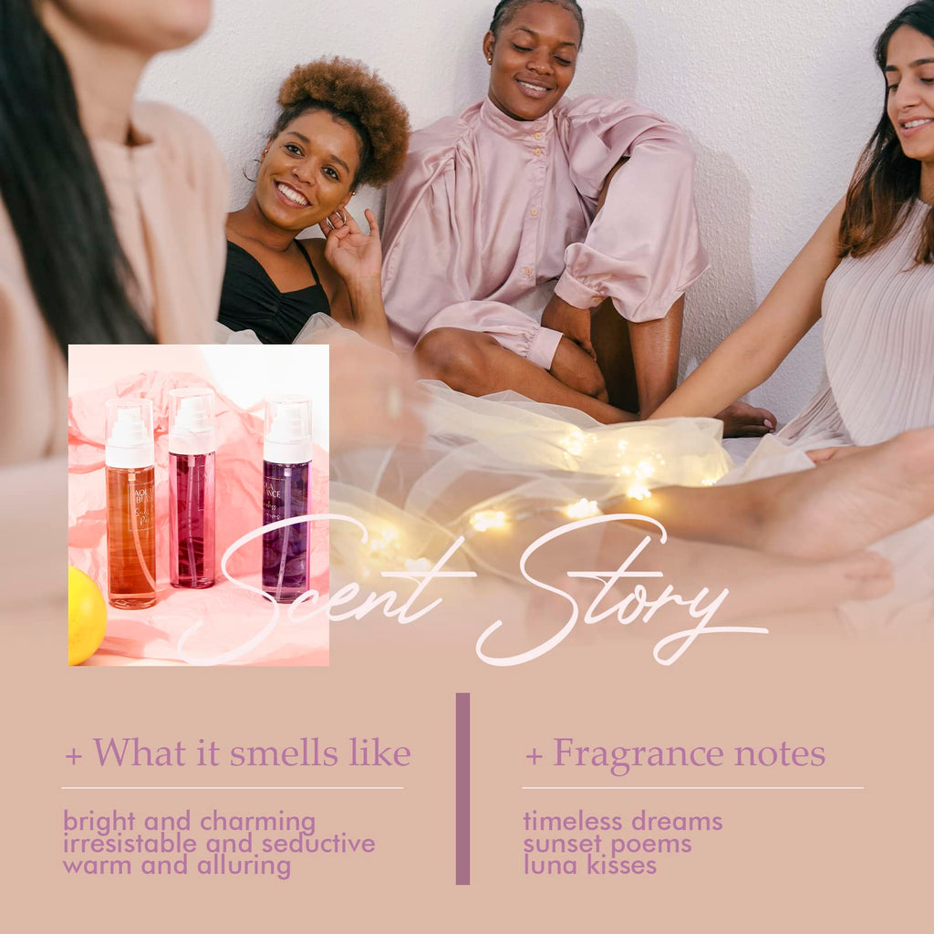 AQUA BLANCE Womens Body Spray, Fragrance Mist Gift Set, Body Spray for Women, Pack of 3, Each 3.4 Fl Oz, Total 10.2 Fl Oz, Dreams
