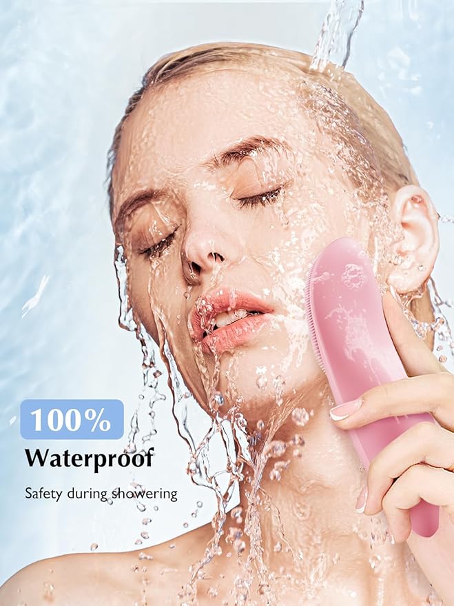 COSLUS JMY05 Silicone Face Scrubber Facial Cleansing Brush, Heat Eye Care