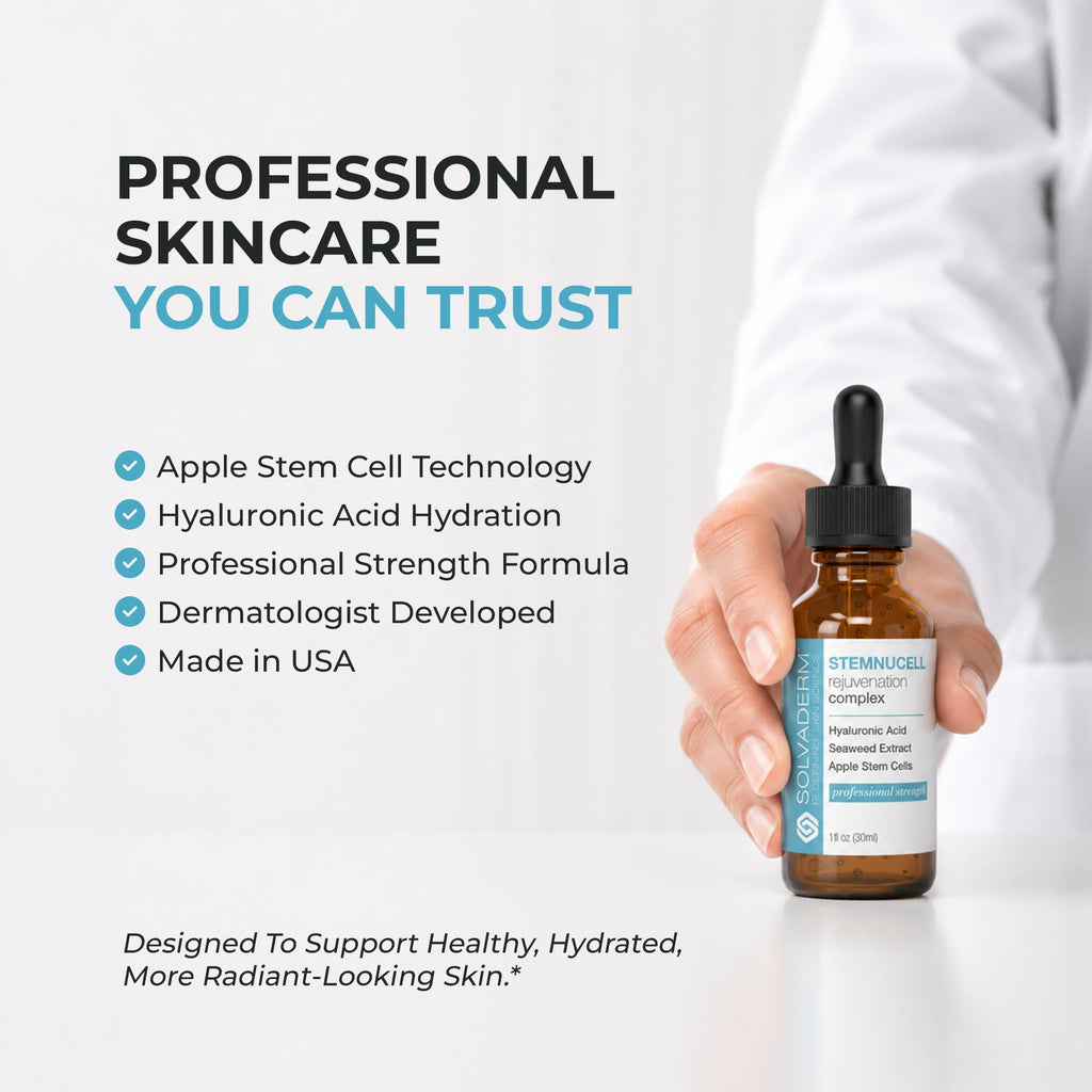 Solvaderm Stemnucell Anti-Aging Facial Serum – Reduces Wrinkles, Fine Lines & Expression Lines – Plant Stem Cells, Peptides & Hyaluronic Acid – Firming, Hydrating Cream for All Skin Types