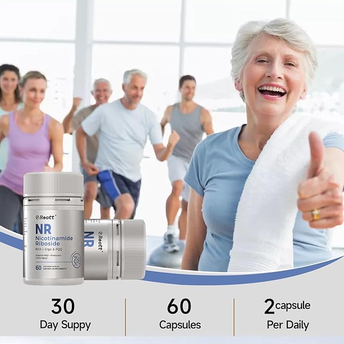 REOTT NR Nicotinamide Riboside Supplement 300mg, Supports NAD+ Boosting, 60 Capsules, with L-Ergothioneine and PQQ for Cell Health & Healthy Aging