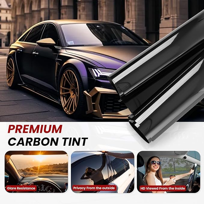 LuxeShade Car Window Tint, 2Ply 35% Premium Nano Carbon Window Tint for Car, 24In x 100Ft Automotive Car Tint Privacy Film with Strength Adhesive, Blocks UV/IR Rays, Reduce Heat & Glare