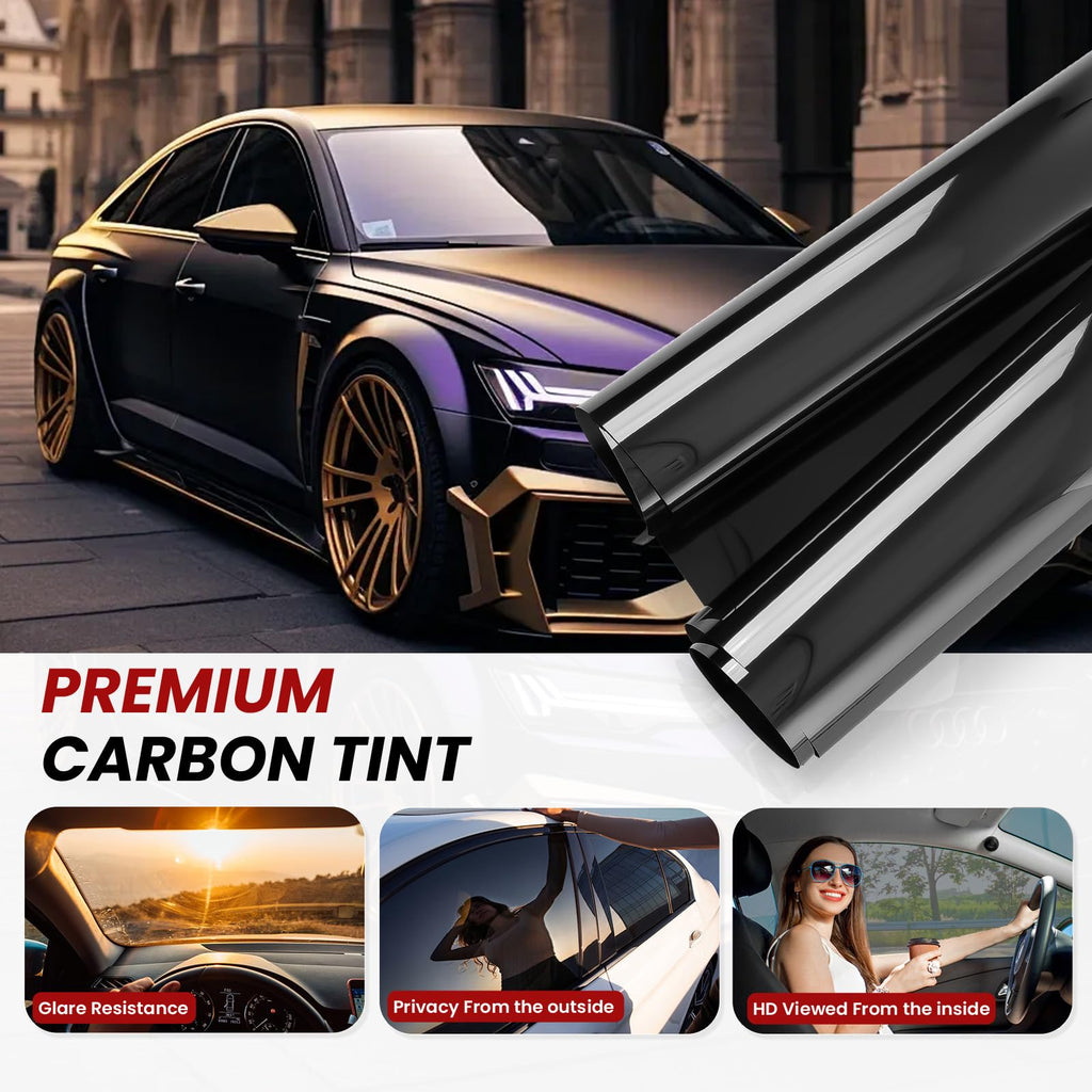 LuxeShade Car Window Tint, 2Ply 20% Premium Nano Carbon Window Tint for Car, 24In x 100Ft Automotive Car Tint Privacy Film with Strength Adhesive, Blocks UV/IR Rays, Reduce Heat & Glare