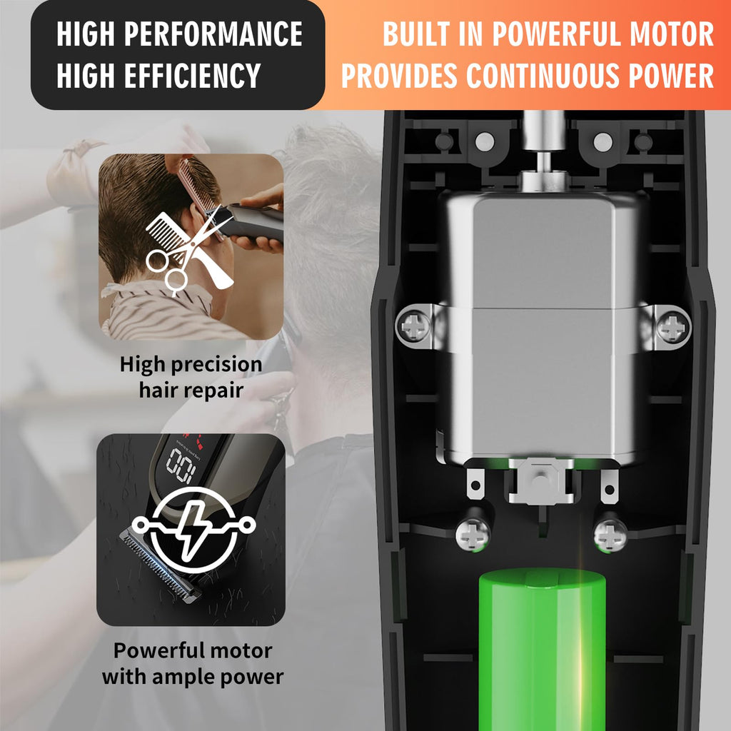 RUIBO Beard Trimmer for Men, 5-in-1 Cordless Hair Clipper Kit with Foil Razor, Waterproof Body, Nose & Ear Groomer, Precision Trimming for Beard, Hair & Body Care