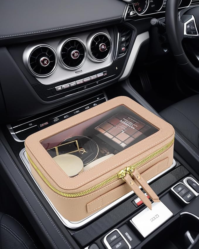 FFpaw Clear American Mahjong Tile Bag, Makeup Bag Travel Cosmetic Organizer Case Waterproof Skincare Toiletry Bag with Zipper Portable Make Up Pouch Compact Car Organizer Bag for Essentials