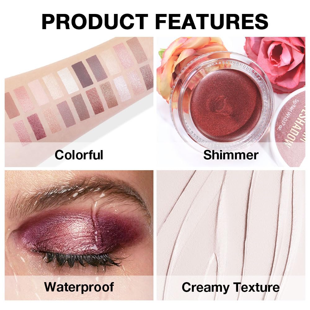 FeiCuiYun Single Cream Bright Nude Matte Eyeshadow Palette Makeup, Natural Single Mini Instant Holographic Eyeshadow For Women, Sombras Crema Para Ojos, Talc, Paraben & Cruelty Free, R01