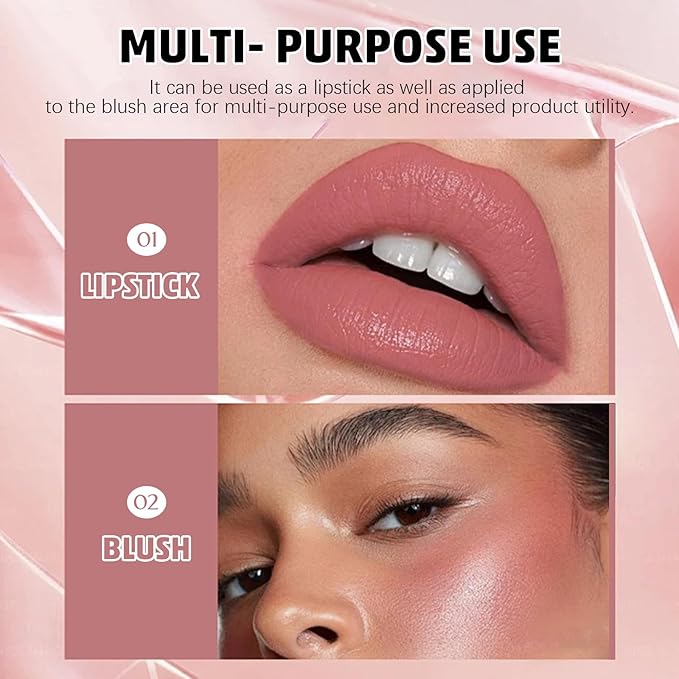 Eshioh Matte Lip Gloss, Lip Gloss Silky Smooth Finish, Lipgloss Makeup Colorful and Creamy Texture, Lipstick for Every Occasion, Lip Oil Moisturizing and Hydrated #03