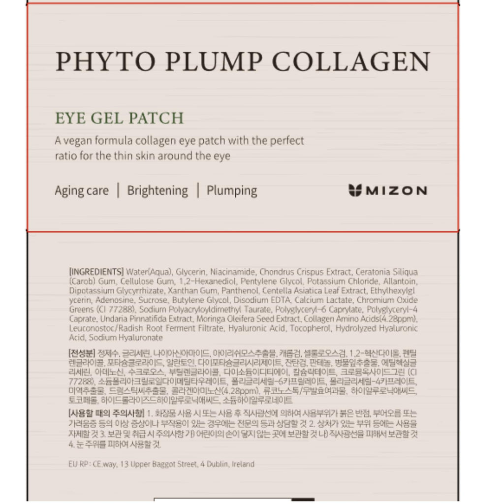 MIZON Phyto Plump Collagen Eye Gel Patch, 60pcs