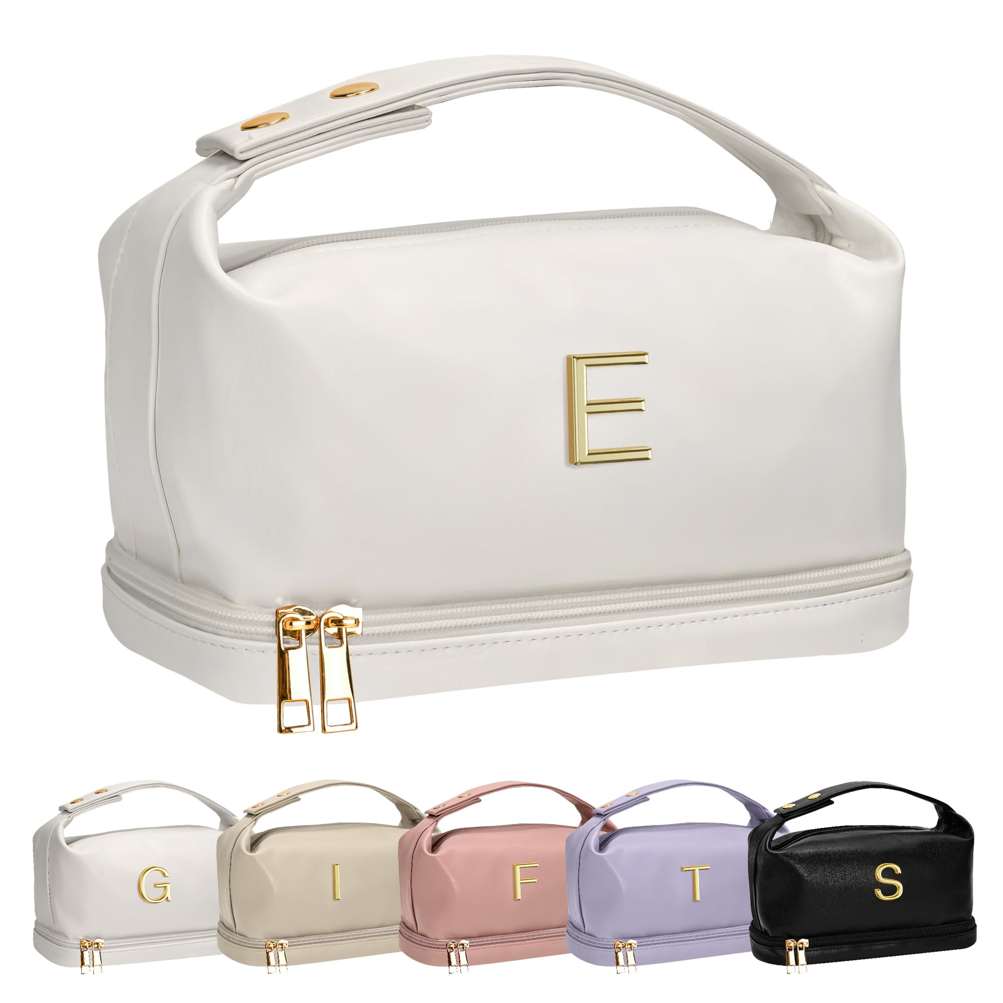 Vogewood Teen Gifts-Makeup Bag Personalized Bags with Handle, Double Layer