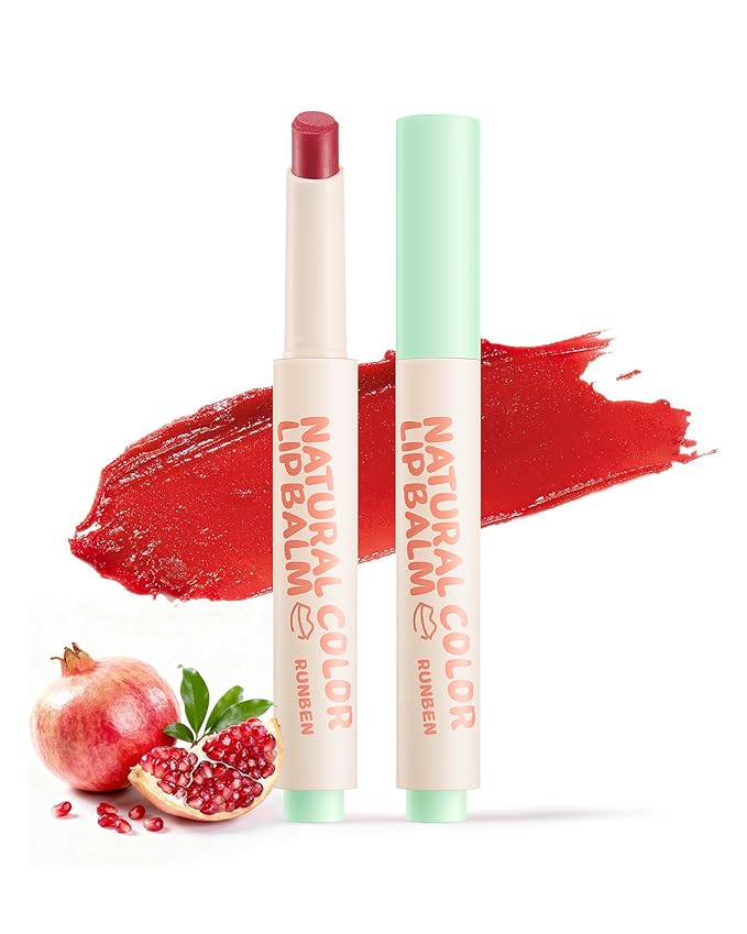 RUNBEN Kids Tinted Lip Balm, Juicy Pomegranate Lipstick
