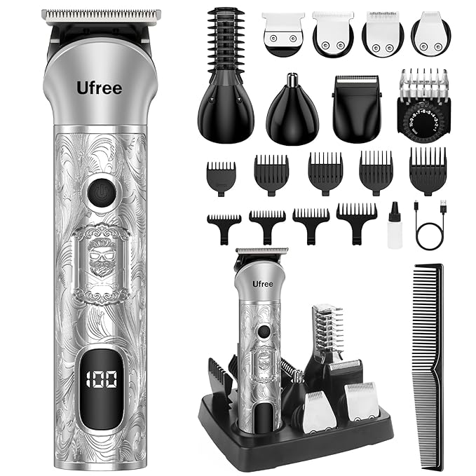 Ufree 7-in-1 Beard Trimmer for Men, Electric Razor Shaver, Men Grooming Kit