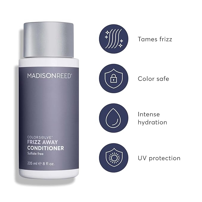 Madison Reed ColorSolve Frizz Away Conditioner – Sulfate-Free Anti-Frizz Conditioner for Curly, Wavy & Coily Color-Treated Hair, Controls Humidity & Smooths Frizz, 8 Fl Oz