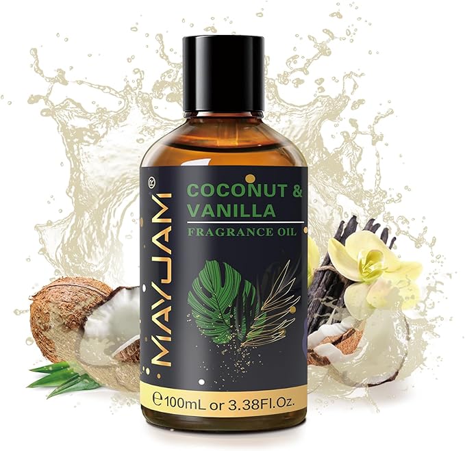 MAYJAM Coconut & Vanilla Fragrance Oil for Diffusers, 100ML/3.38FL.OZ