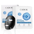 CADIOR Moisturizing and Soothing Face Mask with Panthenol and Sodium Hyaluronate, Hydrating & Radiance Boosting, Safe for Sensitive Skin, Charcoal Face Mask, Pack of 10
