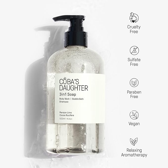 COBA'S DAUGHTER 3-in-1 Soap | Bubble Bath, Body Wash & Hand Wash 16.9oz