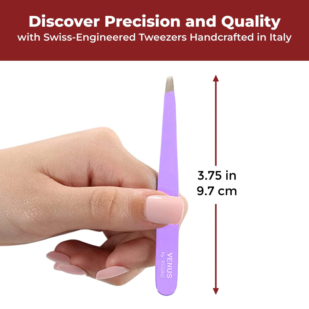 Regine Venus Lavender Slant Tweezers for Eyebrows & Facial Hair