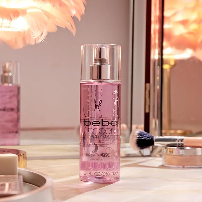 bebe Sheer Body Mist - Sensual and Flirtatious Women's Fragrance with Citrus Cocktail, Pink Peony, and Sandalwood Notes - 8.4 oz Body Mist