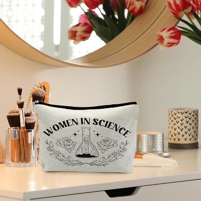 RYYCDOI Women's Science Makeup Bag - Teacher Gifts, Forensic & Environmental Science Cosmetic Pouch