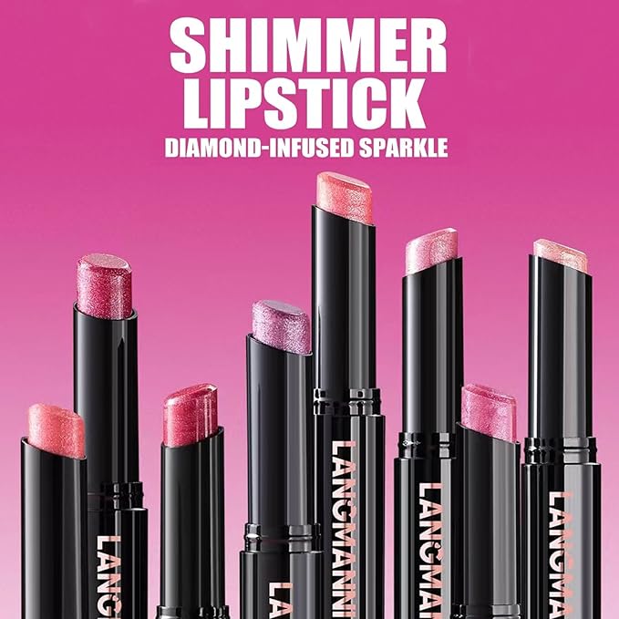 Pink Red Lipstick For Women Matte Nude Glitter Shimmer Metallic Highly Pigmented Moisturizing Lip stick Hypoallergenic Waterproof Long Lasting Lipsticks Quick Makeup Lightweight Portable 01#