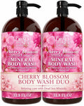 Dead Sea Collection Cherry Body Wash for Women and Men - with Pure Dead Sea Minerals and Cherry Seeds Oil - Cleanses and Moisturizes Skin - Pack of 2 (67.6 fl. oz)
