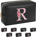 Initial Makeup Bag for Women, Travel Makeup Bag Small Cosmetic Bag, Birthday Gifts for Girls and Women, Teen Girls Gifts Trendy Stuff, Personalized Gifts for Grandkids Teacher Friends Bride Bridesmaid