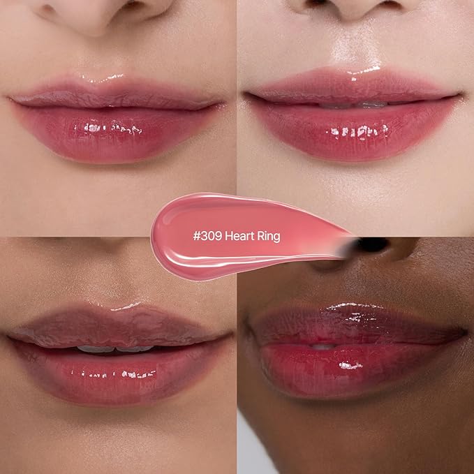 Laka Jelling Nude Gloss, 4.5g/0.15oz, Sheer Hydrating Lip Oil with No Stain, Non-Sticky, Nourishing Gloss for a Glowy Look, K-Beauty (#309 Heartring)