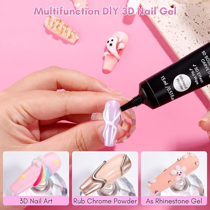 Makartt 3D Nail Gel, 15g Sculpting Gel Glue for Molding and Drawing