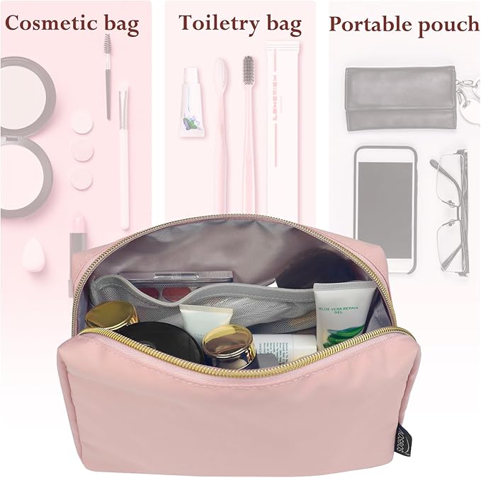 Aosbos Small Makeup Pouch, Travel Cosmetic Bags for Women,Travel Pouch
