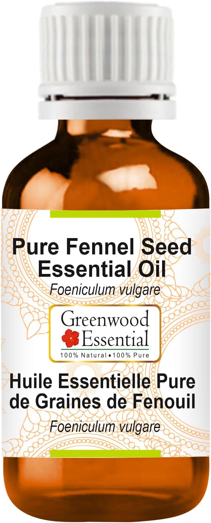 Greenwood Essential Pure Fennel Seed Essential Oil (Foeniculum vulgare) Steam Distilled 10ml (0.33 oz)