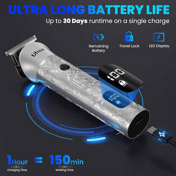 Ufree 7-in-1 Beard Trimmer for Men, Electric Razor Shaver, Men Grooming Kit