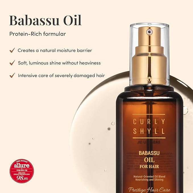 CURLYSHYLL Babassu Hair Oil, Lightweight Hair Oil for Dry Hair, 100ml
