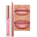 Hyesamyo Pink Lip Liner Waterproof Lip Liner and Gloss Set High Pigment Long Lasting Plum Smudge proof Lip Gloss and Lip Liner Set (01# Light Pink)